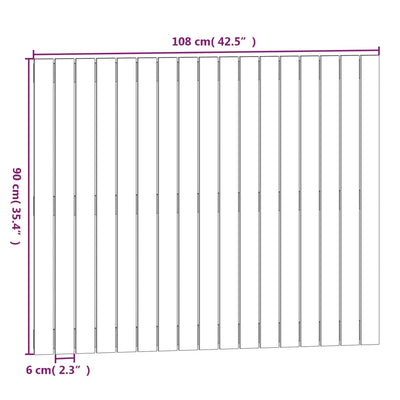 Valkoinen sängynpääty seinälle Virvora 108x3x90cm (mänty)