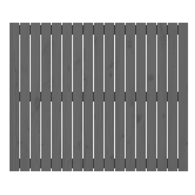 Sängynpääty seinälle harmaa 108x3x90 cm täysi mänty
