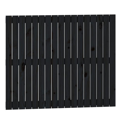 Sängynpääty seinälle musta 108x3x90 cm täysi mänty
