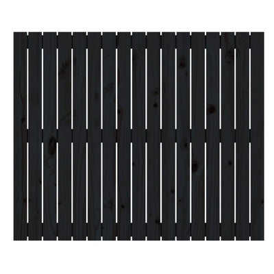 Sängynpääty seinälle musta 108x3x90 cm täysi mänty