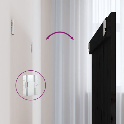 Musta sängynpääty seinälle Virvora 108x3x90cm (mänty)