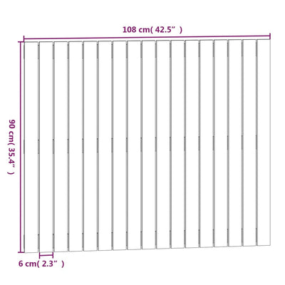 Musta sängynpääty seinälle Virvora 108x3x90cm (mänty)