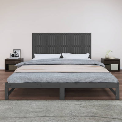 Sängynpääty seinälle harmaa 204x3x90 cm täysi mänty