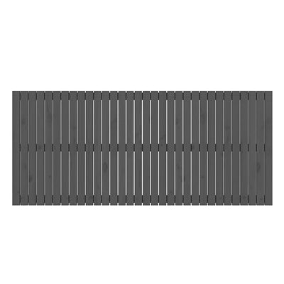 Sängynpääty seinälle harmaa 204x3x90 cm täysi mänty