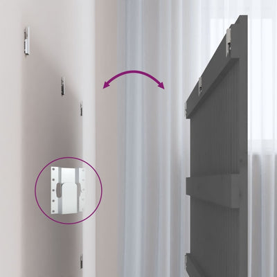 Harmaa sängynpääty seinälle Virvora 204x3x90cm (mänty)