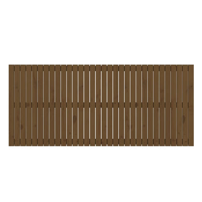 Sängynpääty seinälle hunajanruskea 204x3x90 cm täysi mänty