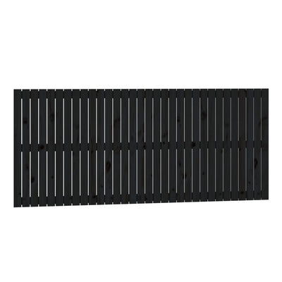 Sängynpääty seinälle musta 204x3x90 cm täysi mänty