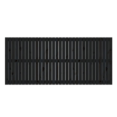 Sängynpääty seinälle musta 204x3x90 cm täysi mänty