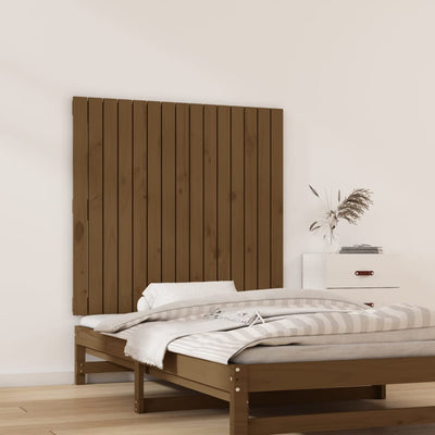 Sängynpääty seinälle hunajanruskea 95,5x3x90 cm täysi mänty