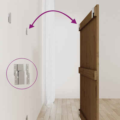 Hunajanruskea sängynpääty seinälle Virvora 95,5x3x90cm (mänty)