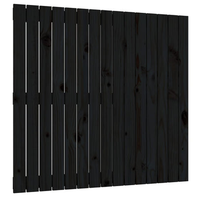 Sängynpääty seinälle musta 95,5x3x90 cm täysi mänty
