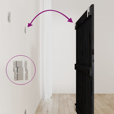 Musta sängynpääty seinälle Virvora 95,5x3x90cm (mänty)