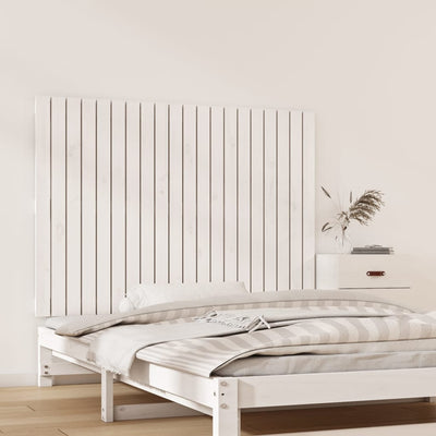 Sängynpääty seinälle valkoinen 127,5x3x90 cm täysi mänty