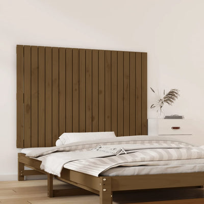 Sängynpääty seinälle hunajanruskea 127,5x3x90 cm täysi mänty