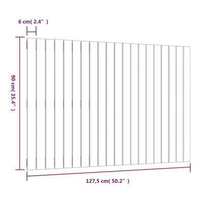 Sängynpääty seinälle hunajanruskea 127,5x3x90 cm täysi mänty