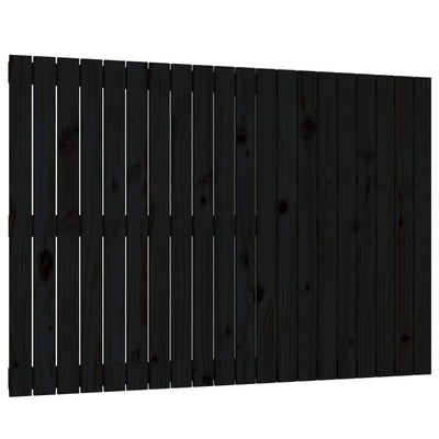 Sängynpääty seinälle musta 127,5x3x90 cm täysi mänty