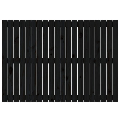 Sängynpääty seinälle musta 127,5x3x90 cm täysi mänty