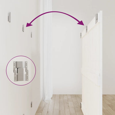 Valkoinen sängynpääty seinälle Virvora 147x3x90cm (mänty)