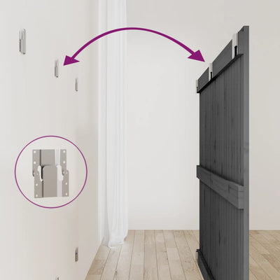 Harmaa sängynpääty seinälle Virvora 147x3x90cm (mänty)