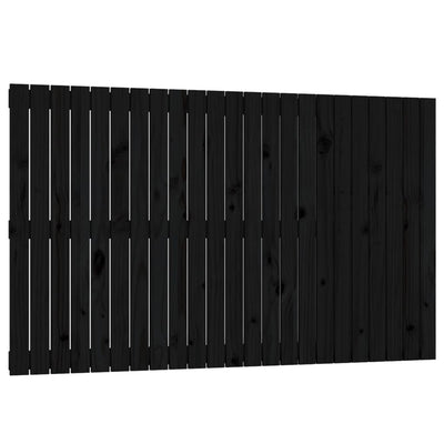 Sängynpääty seinälle musta 147x3x90 cm täysi mänty