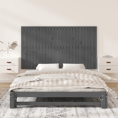 Sängynpääty seinälle harmaa 159,5x3x90 cm täysi mänty
