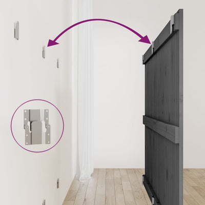 Harmaa sängynpääty seinälle Virvora 159,5x3x90cm (mänty)