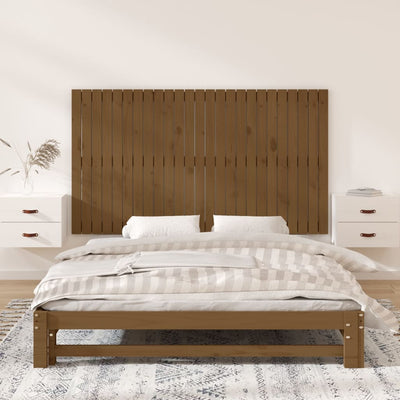 Sängynpääty seinälle hunajanruskea 159,5x3x90 cm täysi mänty