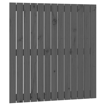 Sängynpääty seinälle harmaa 82,5x3x90 cm täysi mänty