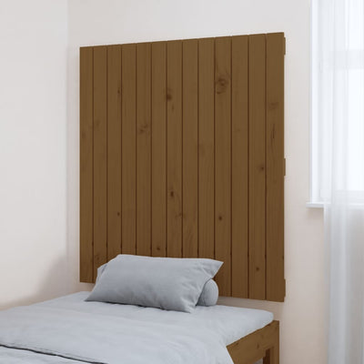 Sängynpääty seinälle hunajanruskea 82,5x3x90 cm täysi mänty