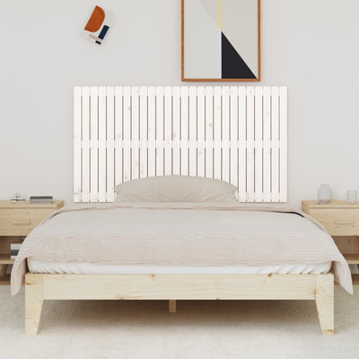 Sängynpääty seinälle valkoinen 166x3x90 cm täysi mänty