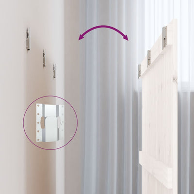 Valkoinen sängynpääty seinälle Virvora 166x3x90cm (mänty)