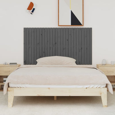 Sängynpääty seinälle harmaa 166x3x90 cm täysi mänty