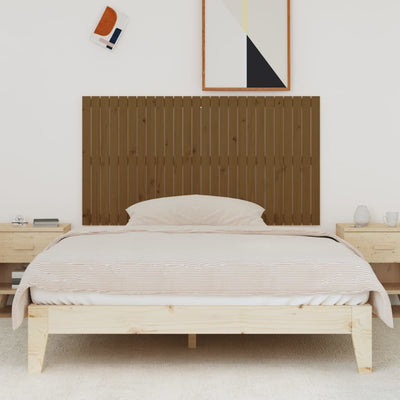 Sängynpääty seinälle hunajanruskea 166x3x90 cm täysi mänty