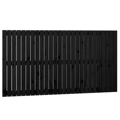 Sängynpääty seinälle musta 166x3x90 cm täysi mänty