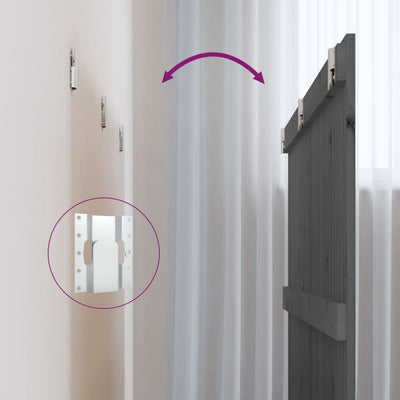 Harmaa sängynpääty seinälle Virvora 185x3x90cm (mänty)