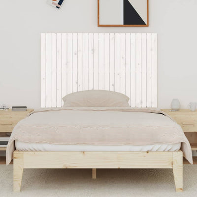 Sängynpääty seinälle valkoinen 140x3x90 cm täysi mänty