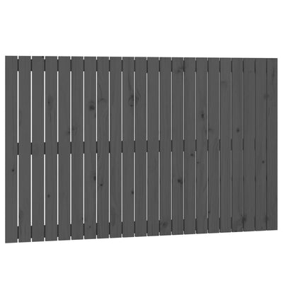Sängynpääty seinälle harmaa 140x3x90 cm täysi mänty