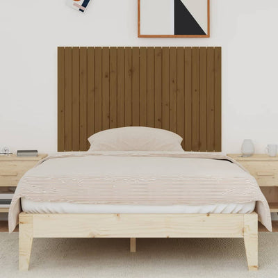 Sängynpääty seinälle hunajanruskea 140x3x90 cm täysi mänty