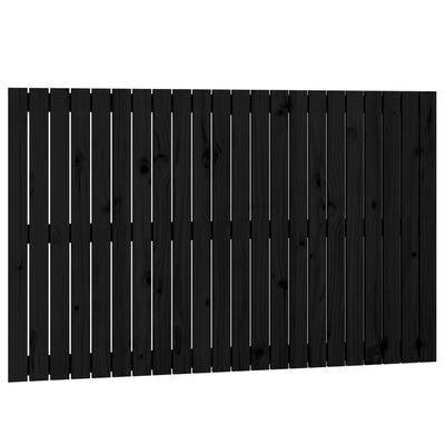 Sängynpääty seinälle musta 140x3x90 cm täysi mänty