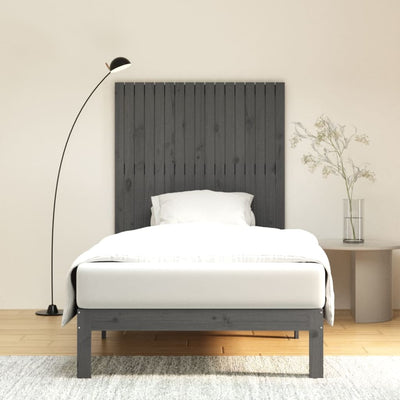 Sängynpääty seinälle harmaa 108x3x110 cm täysi mänty