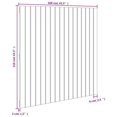 Sängynpääty seinälle hunajanruskea 108x3x110 cm täysi mänty