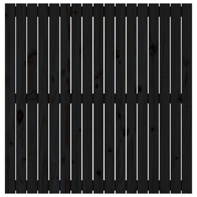 Sängynpääty seinälle musta 108x3x110 cm täysi mänty