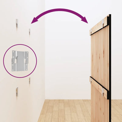 Musta sängynpääty seinälle Virvora 108x3x110cm (mänty)