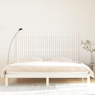 Sängynpääty seinälle valkoinen 204x3x110 cm täysi mänty