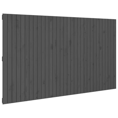 Sängynpääty seinälle harmaa 204x3x110 cm täysi mänty