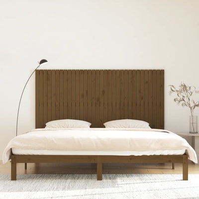 Sängynpääty seinälle hunajanruskea 204x3x110 cm täysi mänty