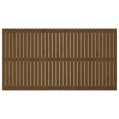 Sängynpääty seinälle hunajanruskea 204x3x110 cm täysi mänty