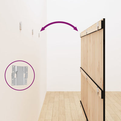 Musta sängynpääty seinälle Virvora 204x3x110cm (mänty)