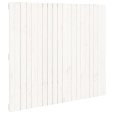 Sängynpääty seinälle valkoinen 127,5x3x110 cm täysi mänty
