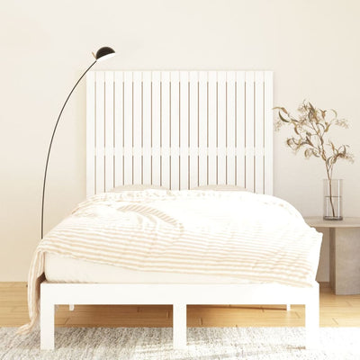 Sängynpääty seinälle valkoinen 127,5x3x110 cm täysi mänty